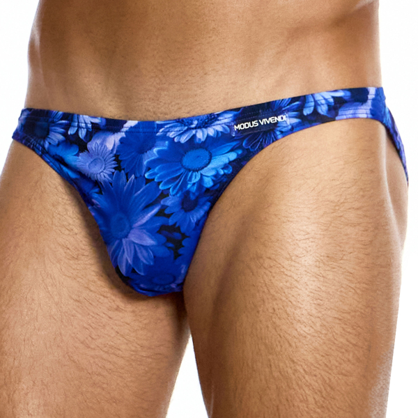 Slip de Bain Low Cut Daisies Bleu Modus Vivendi
