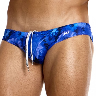 Slip de Bain Super Low Rise Daisies Bleu Modus Vivendi