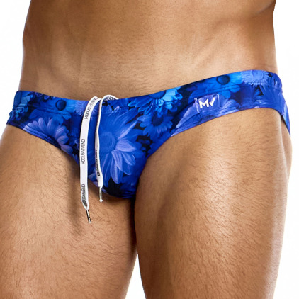 Slip de Bain Super Low Rise Daisies Bleu Modus Vivendi