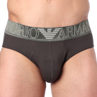 Slip Megalogo Coton Marron Emporio Armani
