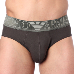 Emporio Armani Megalogo Cotton Briefs - Brown