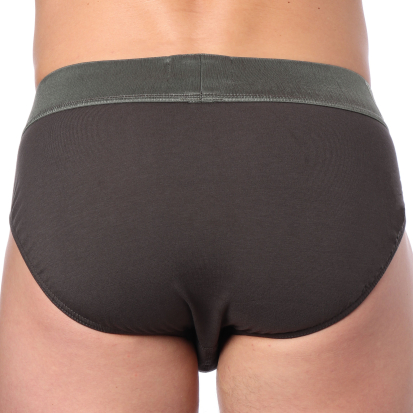 Emporio Armani Megalogo Cotton Briefs - Brown