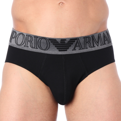 Emporio Armani Megalogo Cotton Briefs - Black