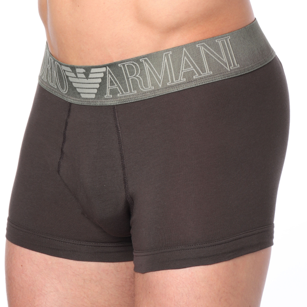 Boxer Megalogo Coton Marron Emporio Armani