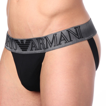 Jock Strap Megalogo Coton Noir Emporio Armani