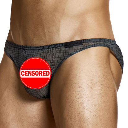 Modus Vivendi Abstract Net Low Cut Briefs - Charcoal