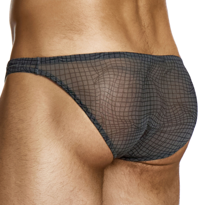 Modus Vivendi Abstract Net Low Cut Briefs - Charcoal