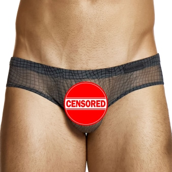 Slip Super Low Rise Abstract Résille Gris Anthracite Modus Vivendi