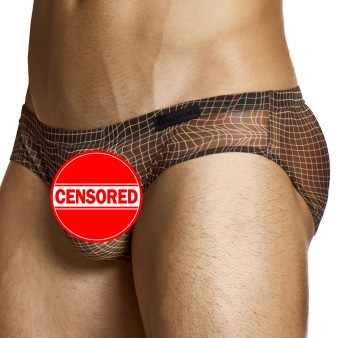 Slip Super Low Rise Abstract Résille Marron Modus Vivendi
