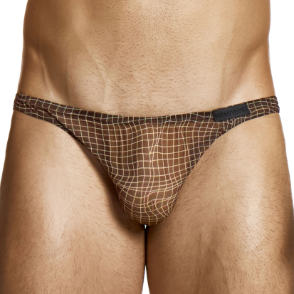 Modus Vivendi Abstract Net Low Cut Briefs - Brown