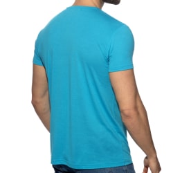 T-Shirt V-Neck Basic Turquoise Addicted