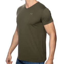 T-Shirt V-Neck Basic Kaki Addicted