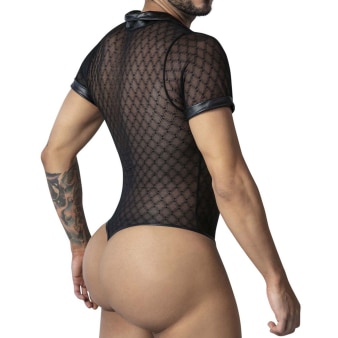 Body String Résille Géométrique Noir CandyMan