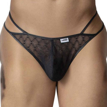 String Ficelle Résille Géométrique Noir CandyMan