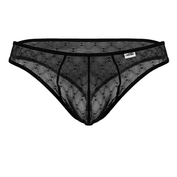 CandyMan Geometric Mesh Thong - Black