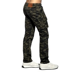 ES Collection Camo Cargo Jeans Pants - Khaki