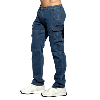 Pantalon Cargo Jeans Bleu Marine ES Collection