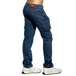 Pantalon Cargo Jeans Bleu Marine ES Collection