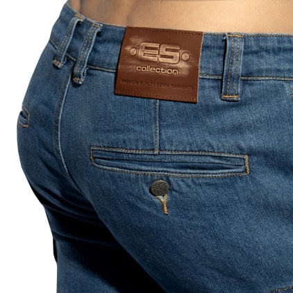 Pantalon Cargo Jeans Bleu Marine ES Collection
