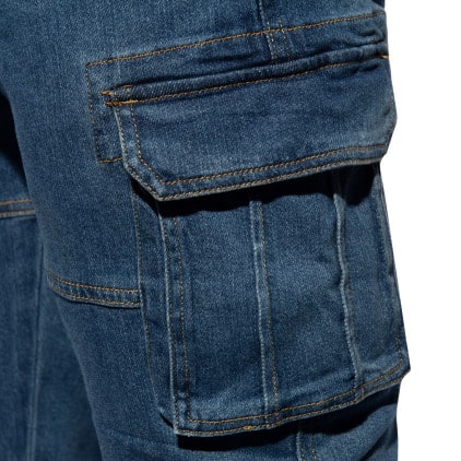 Pantalon Cargo Jeans Bleu Marine ES Collection