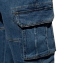 Pantalon Cargo Jeans Bleu Marine ES Collection