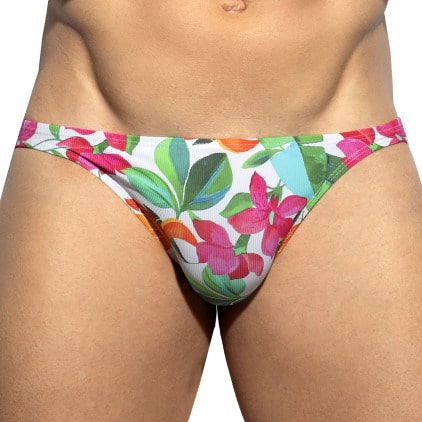 Slip Bikini Bold Flowers Blanc ES Collection