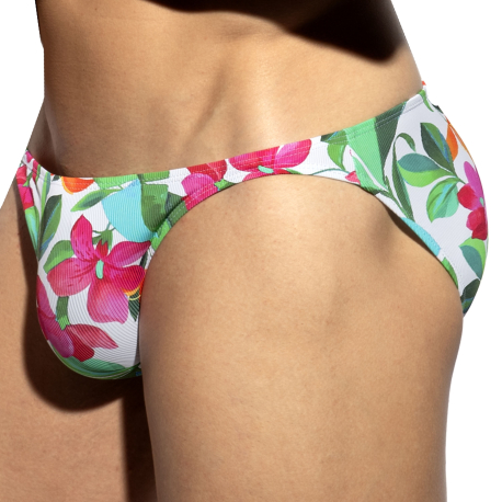ES Collection Bold Flowers Bikini Briefs - White