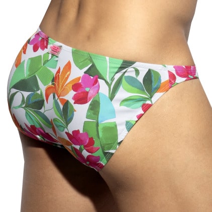 Slip Bikini Bold Flowers Blanc ES Collection