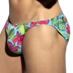 Slip Bikini Bold Flowers Turquoise ES Collection