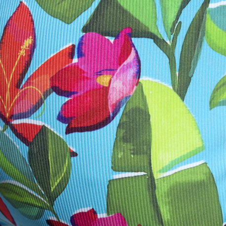 ES Collection Bold Flowers Bikini Briefs - Turquoise