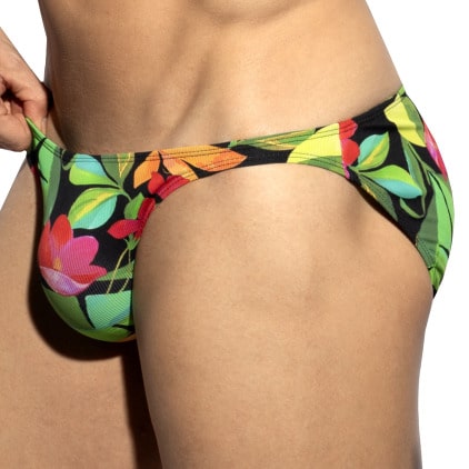 Slip Bikini Bold Flowers Noir ES Collection