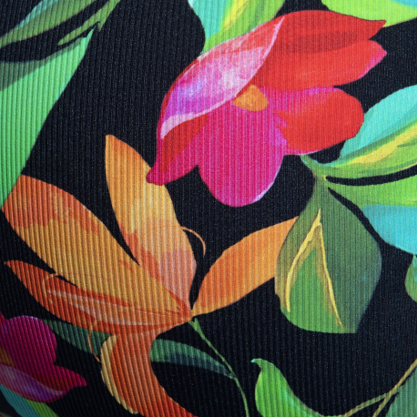 ES Collection Bold Flowers Bikini Briefs - Black