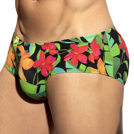 ES Collection Bold Flowers Briefs - Black
