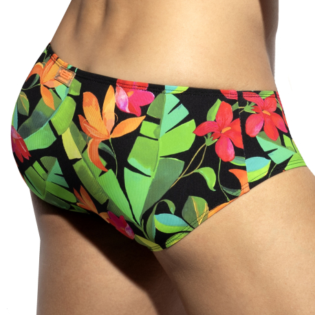 ES Collection Bold Flowers Briefs - Black