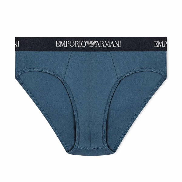 Emporio Armani Pure Cotton Briefs - Grey - Blue