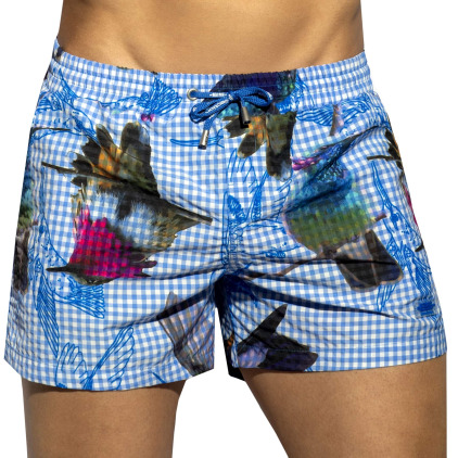Short de Bain Birds Turquoise ES Collection