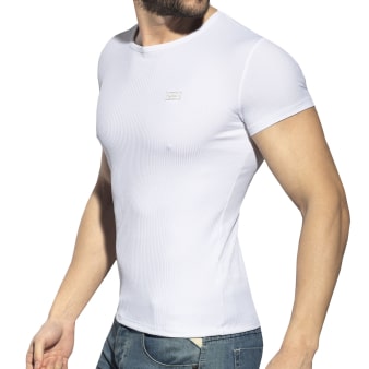 T-Shirt Col Rond Recycled Rib Blanc ES Collection