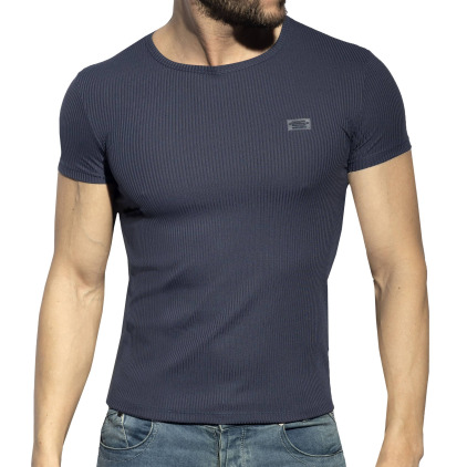 T-Shirt Col Rond Recycled Rib Bleu Marine ES Collection