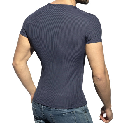 T-Shirt Col Rond Recycled Rib Bleu Marine ES Collection