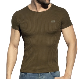 T-Shirt Col Rond Recycled Rib Kaki ES Collection