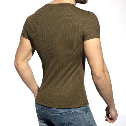 T-Shirt Col Rond Recycled Rib Kaki ES Collection