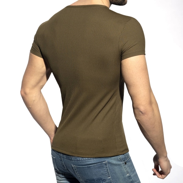 T-Shirt Col Rond Recycled Rib Kaki ES Collection