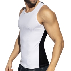 Débardeur Recycled Rib Bicolore Blanc - Noir ES Collection