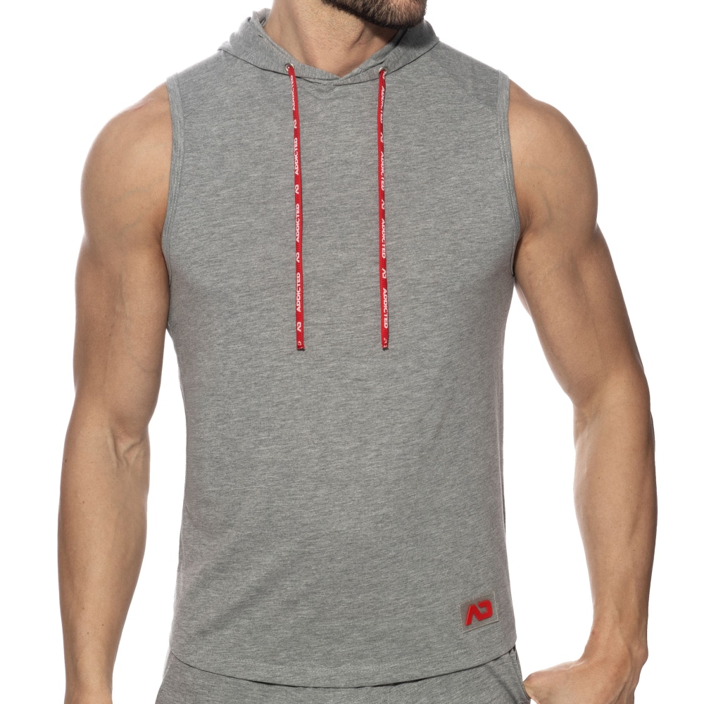 Addicted Logo Band Cotton Hoody - Heather Grey | INDERWEAR