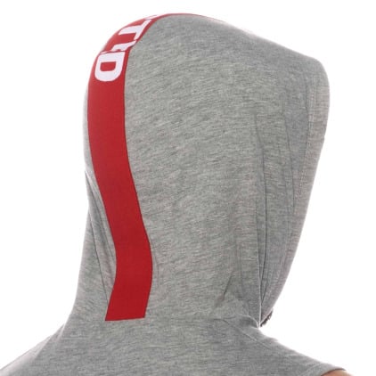 Débardeur à Capuche Bande Logo Gris Chiné Addicted