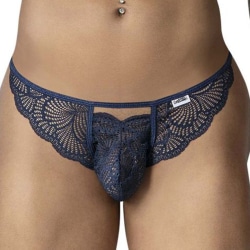 CandyMan Web Lace Thong - Navy