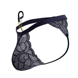 CandyMan Lace Cockring Thong - Navy