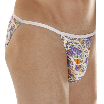 Slip Tanga Funky Styles Violet - Blanc HOM