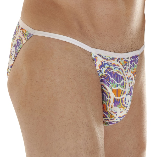 Slip Tanga Funky Styles Violet - Blanc HOM