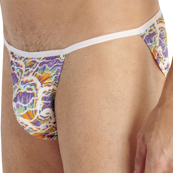 Slip Tanga Funky Styles Violet - Blanc HOM